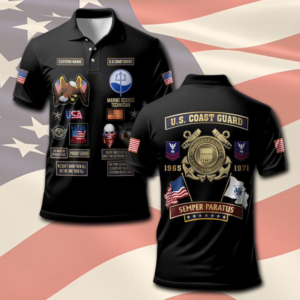 Coast Guard Rating, E 8 Gold - Polo Shirt