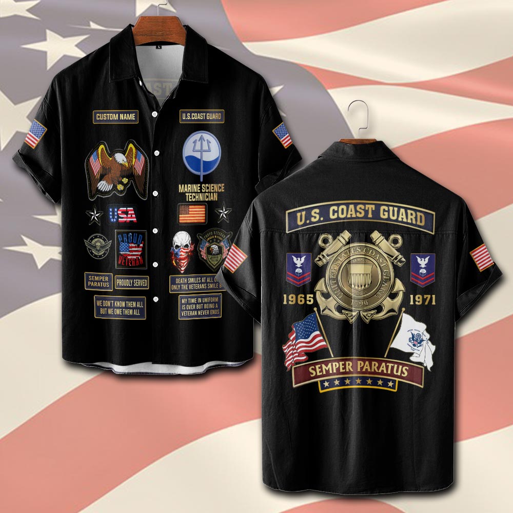 Coast Guard Rating, E 4 Red - Short Sleeve Button Shirt