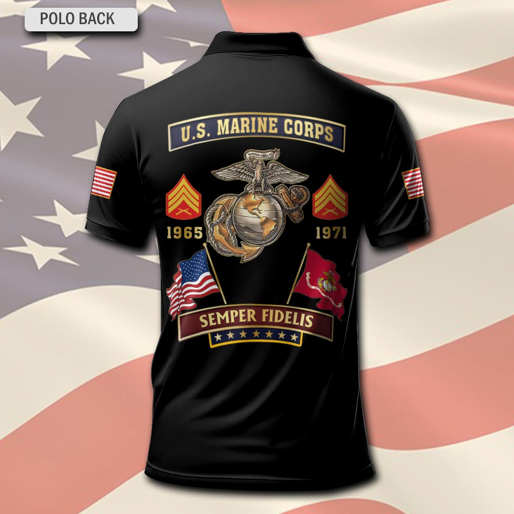 Marine Battalions, Proud Veteran - Polo Shirt - Image 3