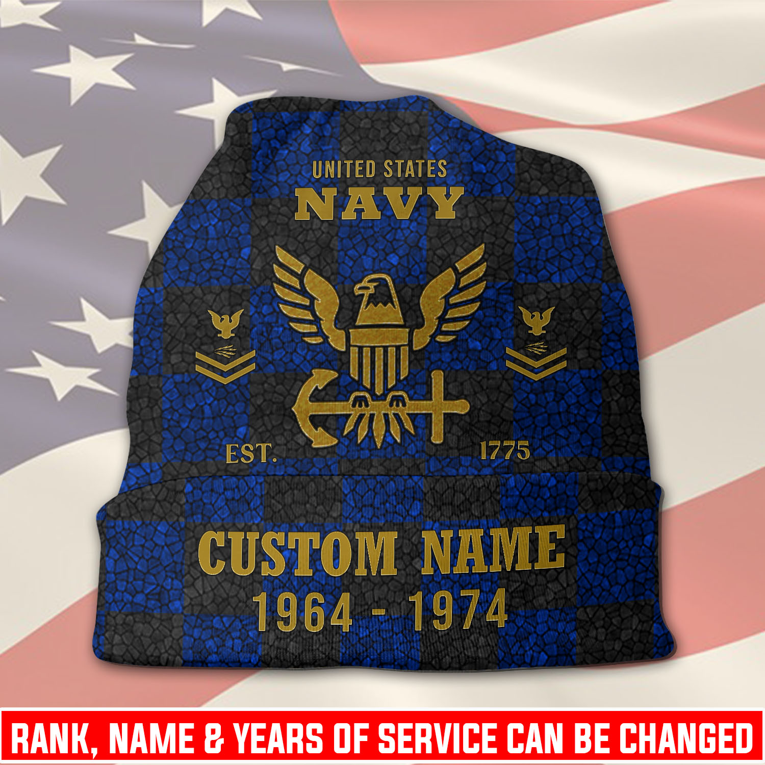 US Navy, Life And Pride - Full-Printed Beanie Hat