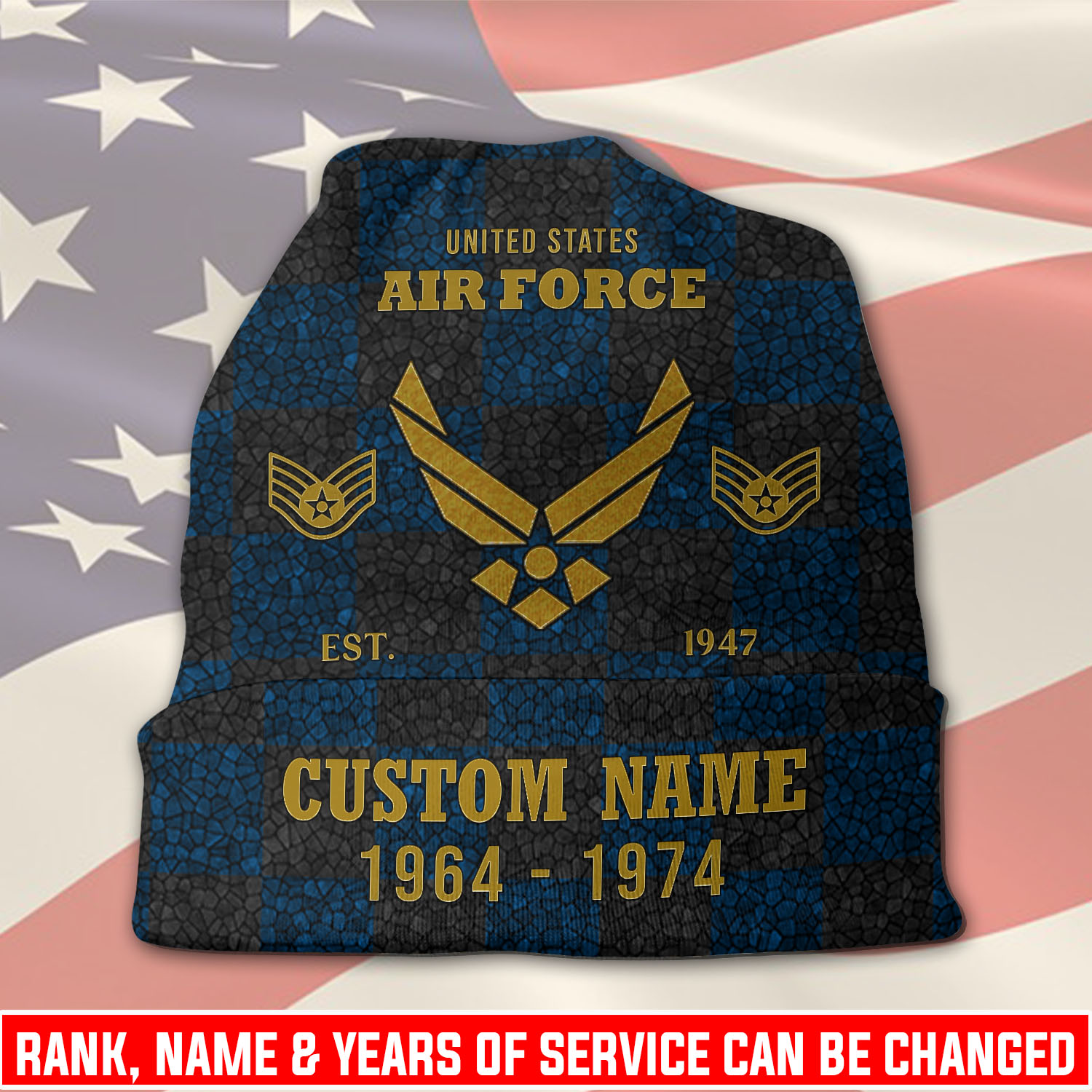 US Air Force , Remember - Honor - Respect - Full-Printed Beanie Hat