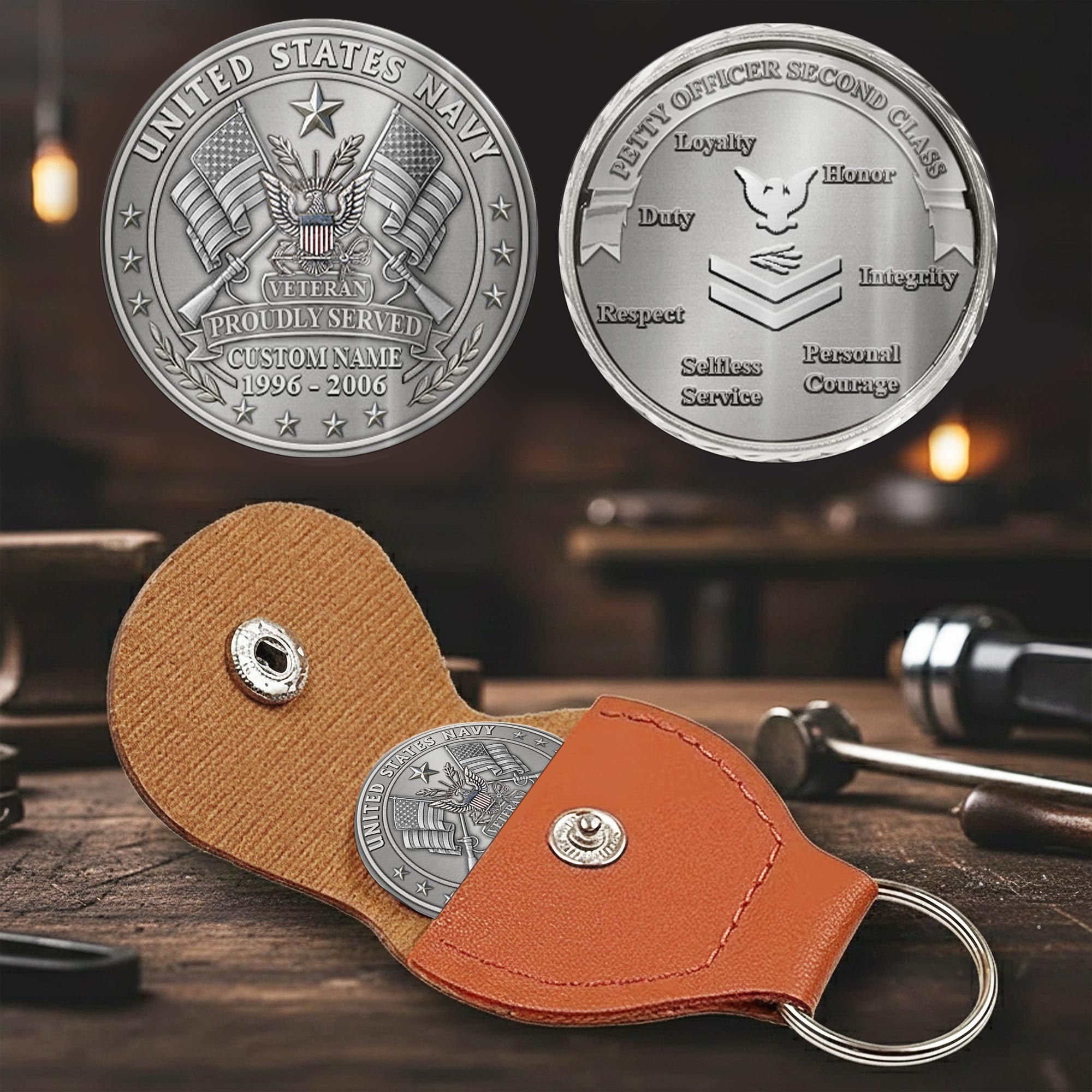 US Navy, All Gave Some, Some Gave All - Military Printed Challenge Coin - Image 2