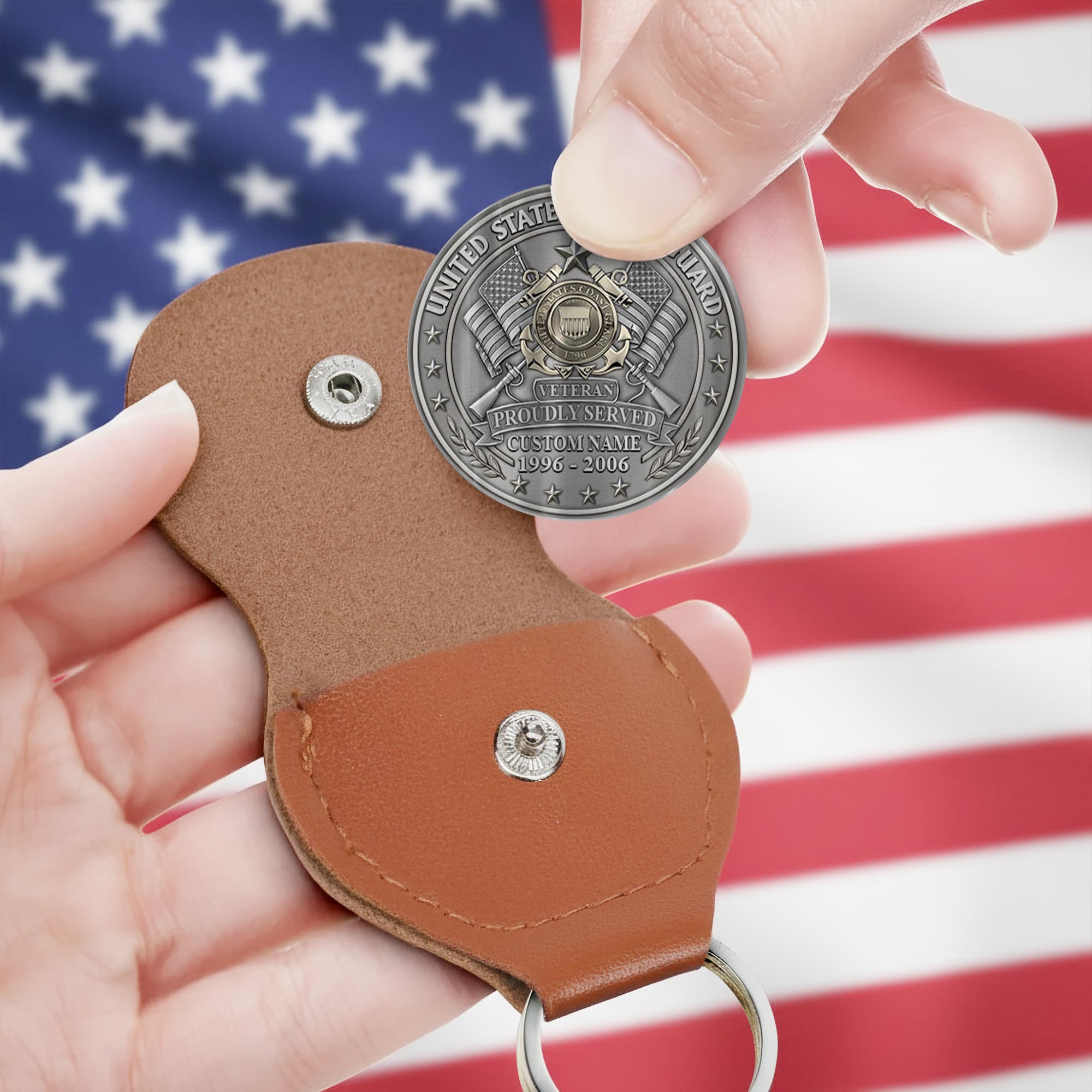 US Coast Guard, E 5 Gold - Military Printed Challenge Coin - Image 3