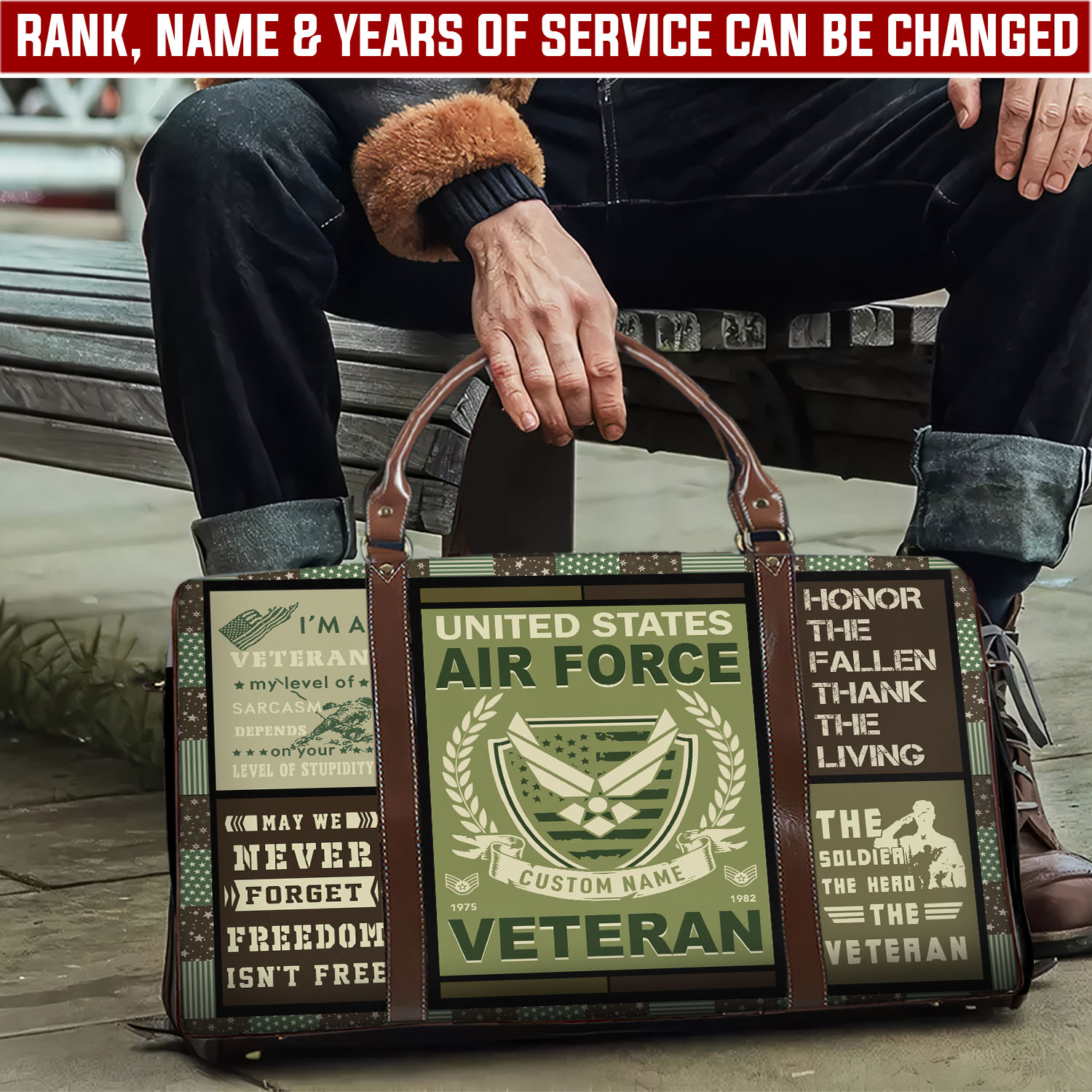 US Air Force, Freedom Over Fear - Travel Bag - Size S: 18 x 8.6 x 10.2 inches