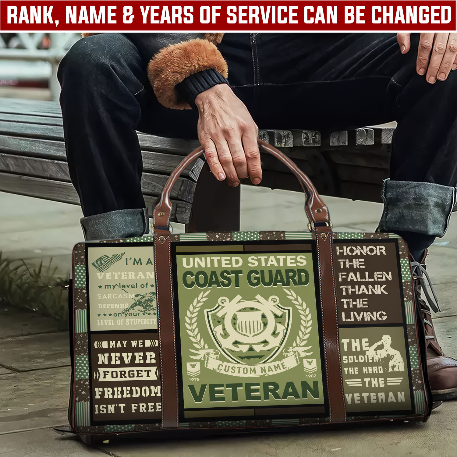 US Coast Guard, E 3 White - Travel Bag - Size L: 20.4 x 9.4 x 10.2 inches