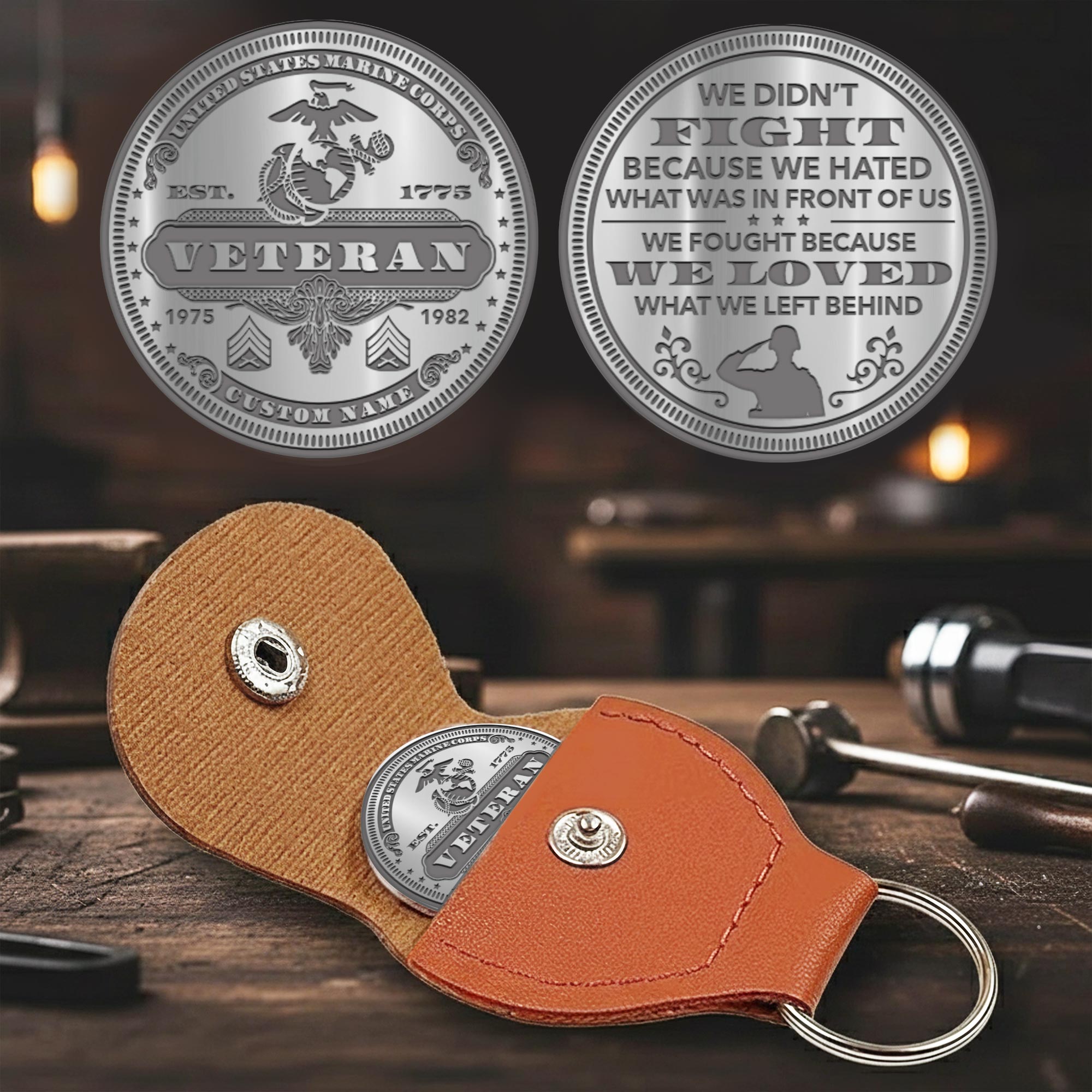 US Marine Corps, Life And Pride - Military Engraved Challenge Coin - Image 2