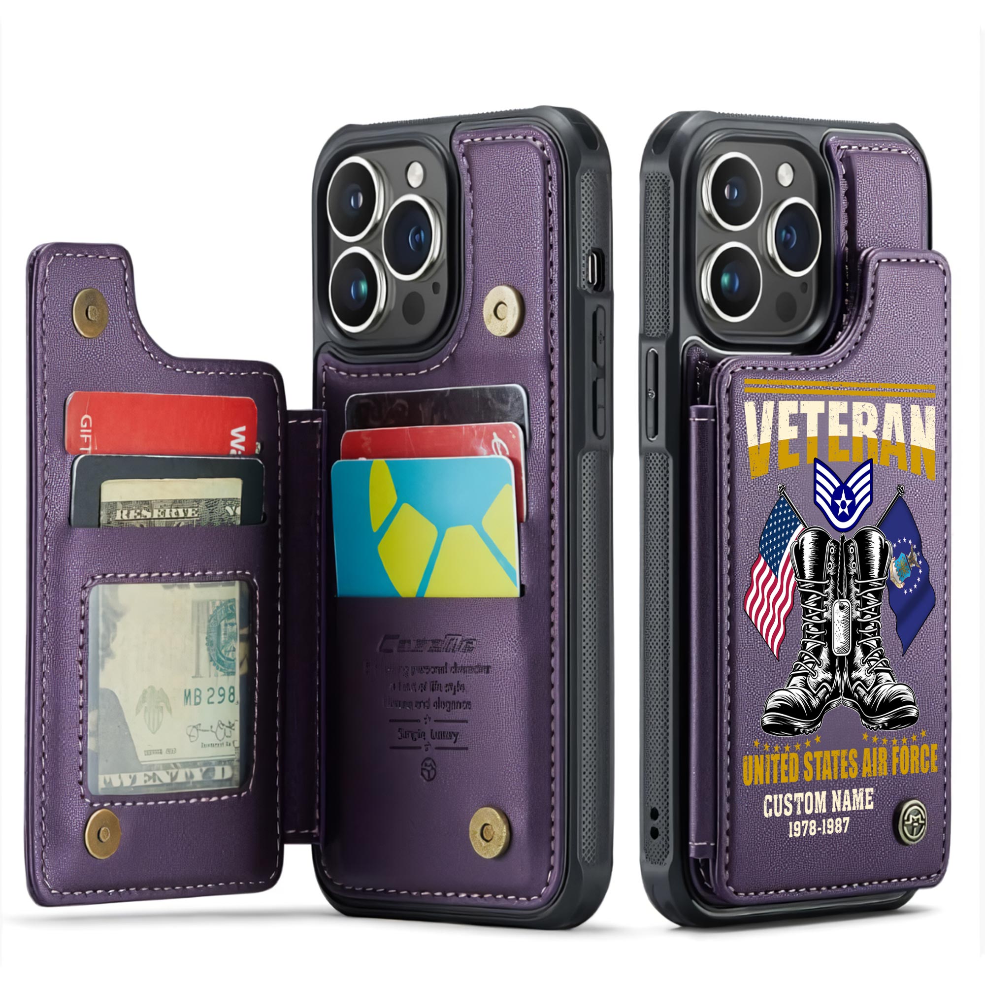 US Air Force , Life And Pride - Leather Flip Phone Case - Image 6