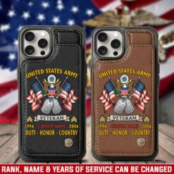 US Army, E 8 Army First Sergeant - Leather Flip Phone Case