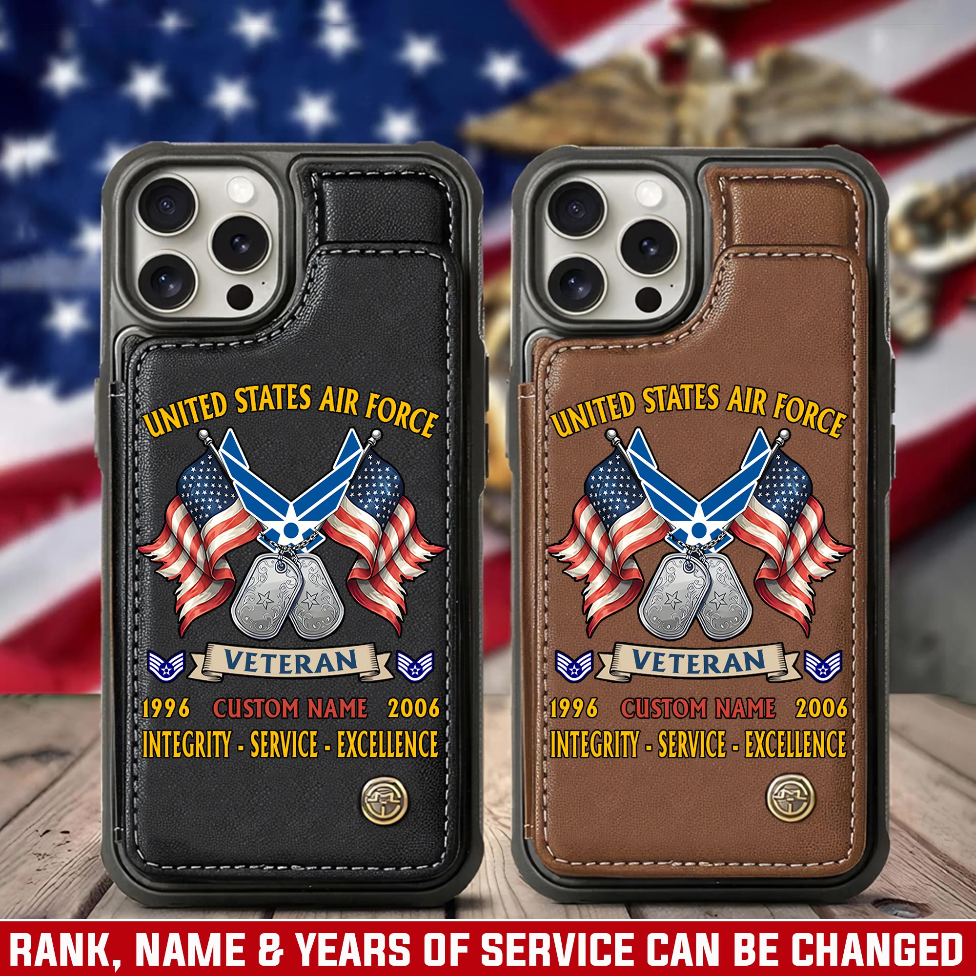 US Air Force , E 2 Air Force Airman - Leather Flip Phone Case