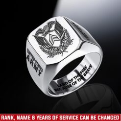 US Army, E 6 Army Specialist - Engraved Men's Ring