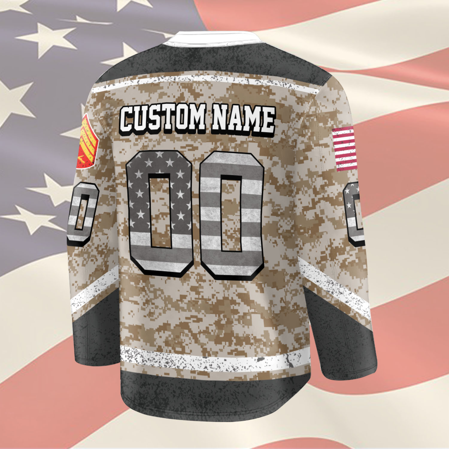 US Marine Corps, I Walked The Walk - Hockey Jersey - Image 3