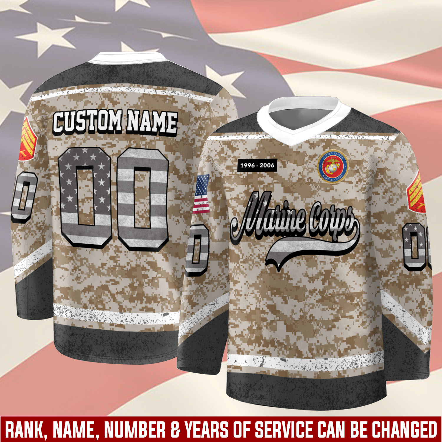 US Marine Corps, I Walked The Walk - Hockey Jersey