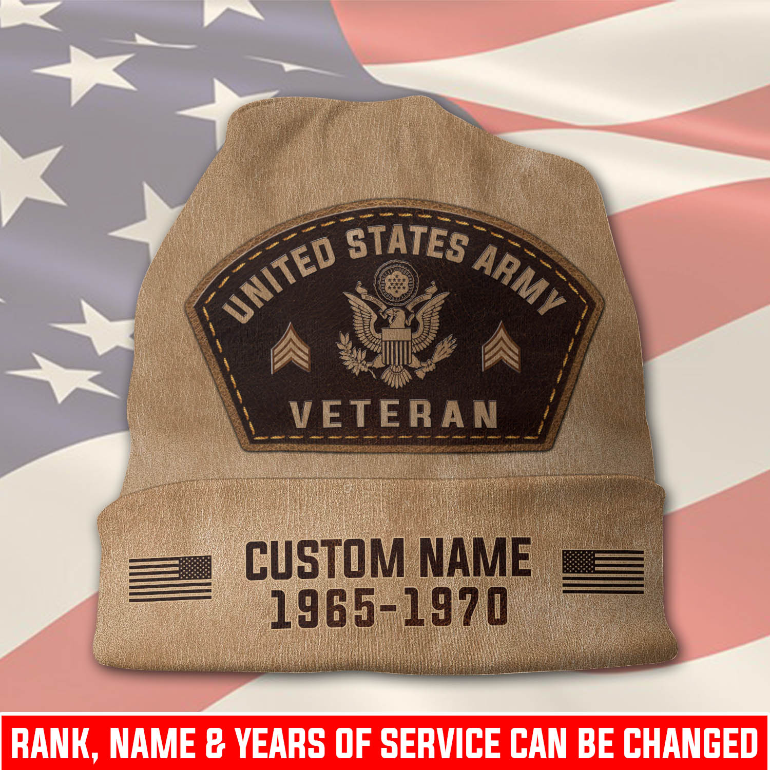 US Army, E 5 Army Specialist - Full-Printed Beanie Hat