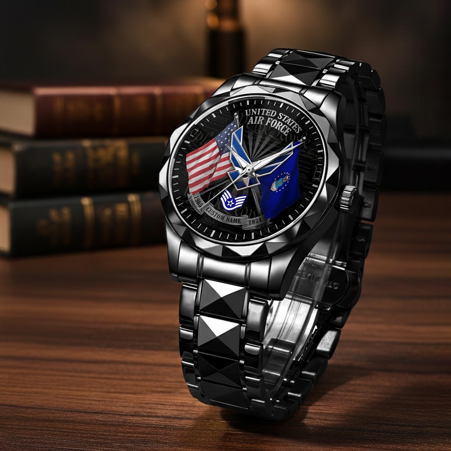 US Air Force, Always Remember, Never Forget - Diamond-Cut Bezel Watch - Image 3