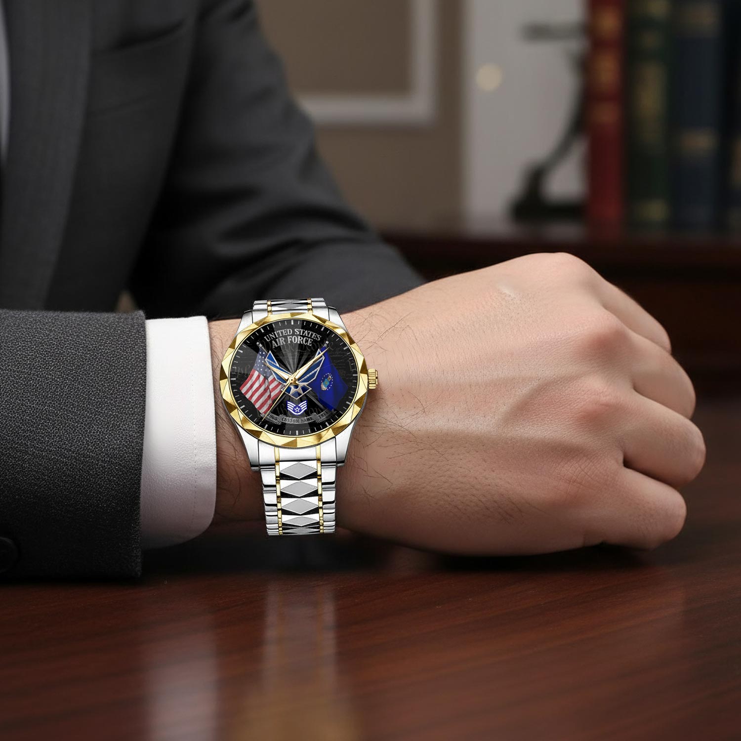 US Air Force, Always Remember, Never Forget - Diamond-Cut Bezel Watch - Image 7