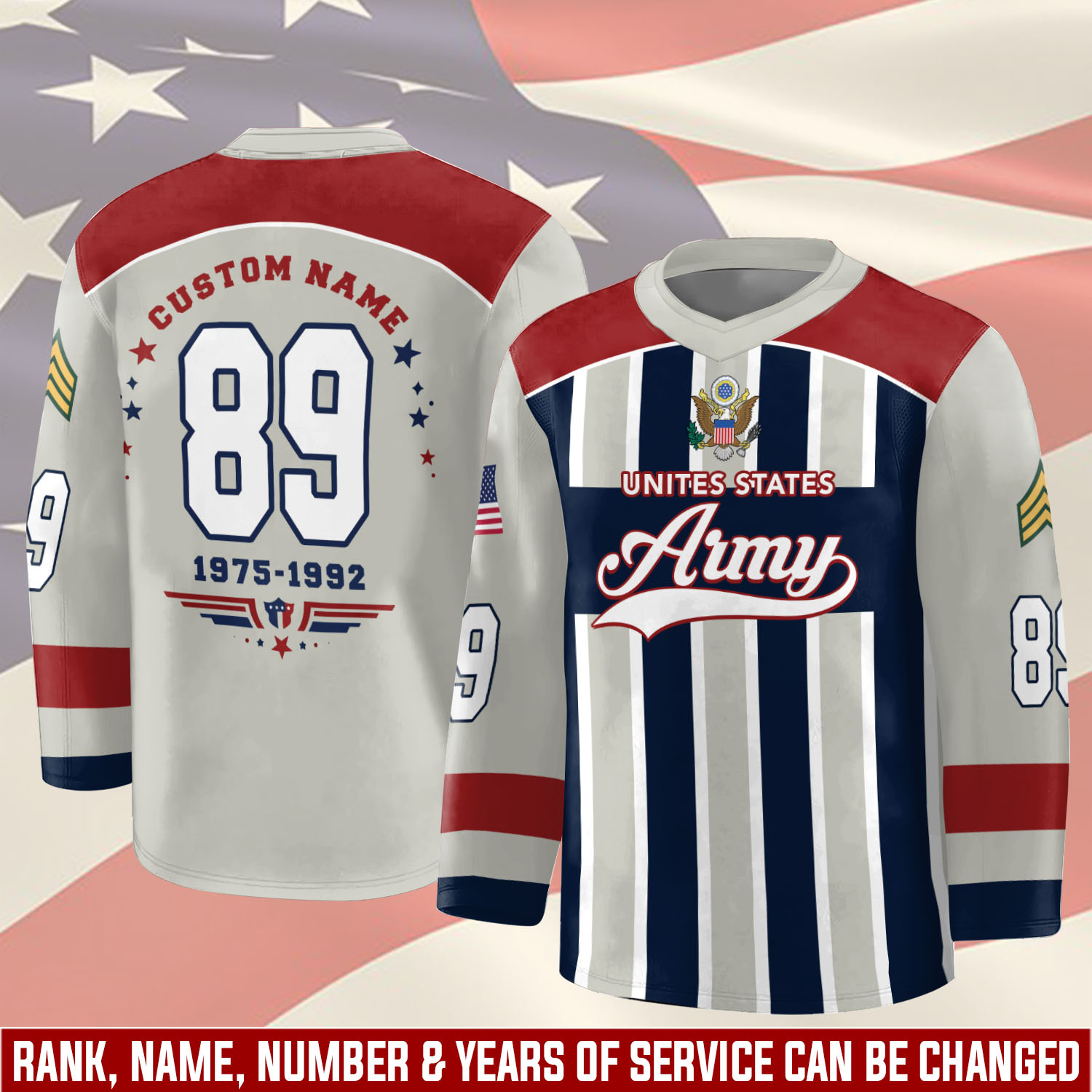 US Army, Life And Pride - Hockey Jersey