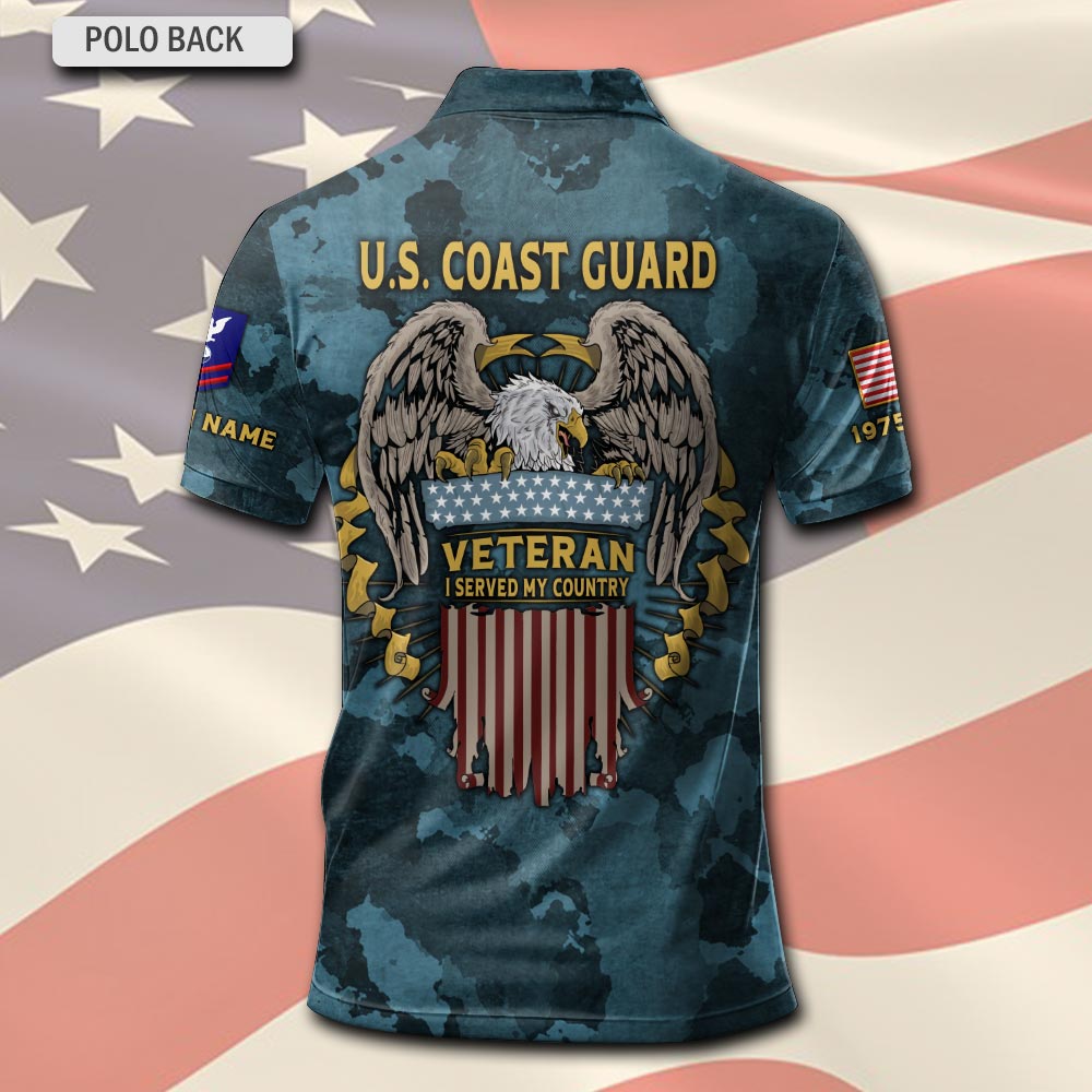 US Coast Guard, E 4 Red - Polo Shirt - Image 3