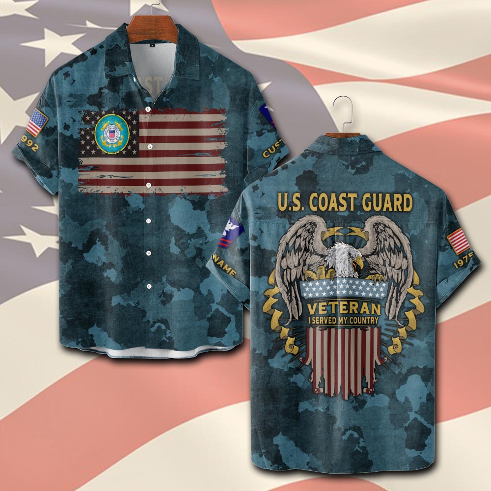 US Coast Guard, Thank a Veteran - Short Sleeve Button Shirt