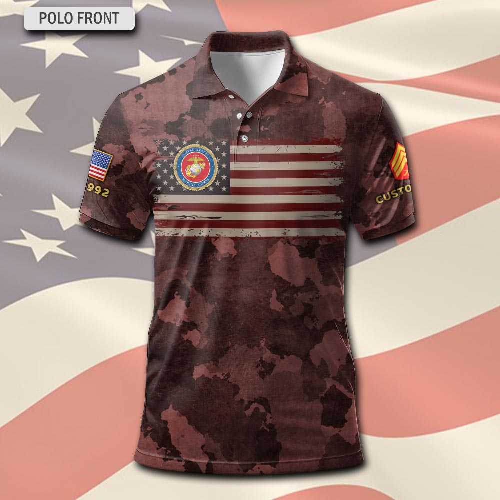 US Marine Corps, No One Gets Left Behind - Polo Shirt - Image 2