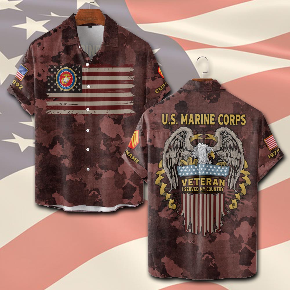 US Marine Corps, I Walked The Walk - Short Sleeve Button Shirt