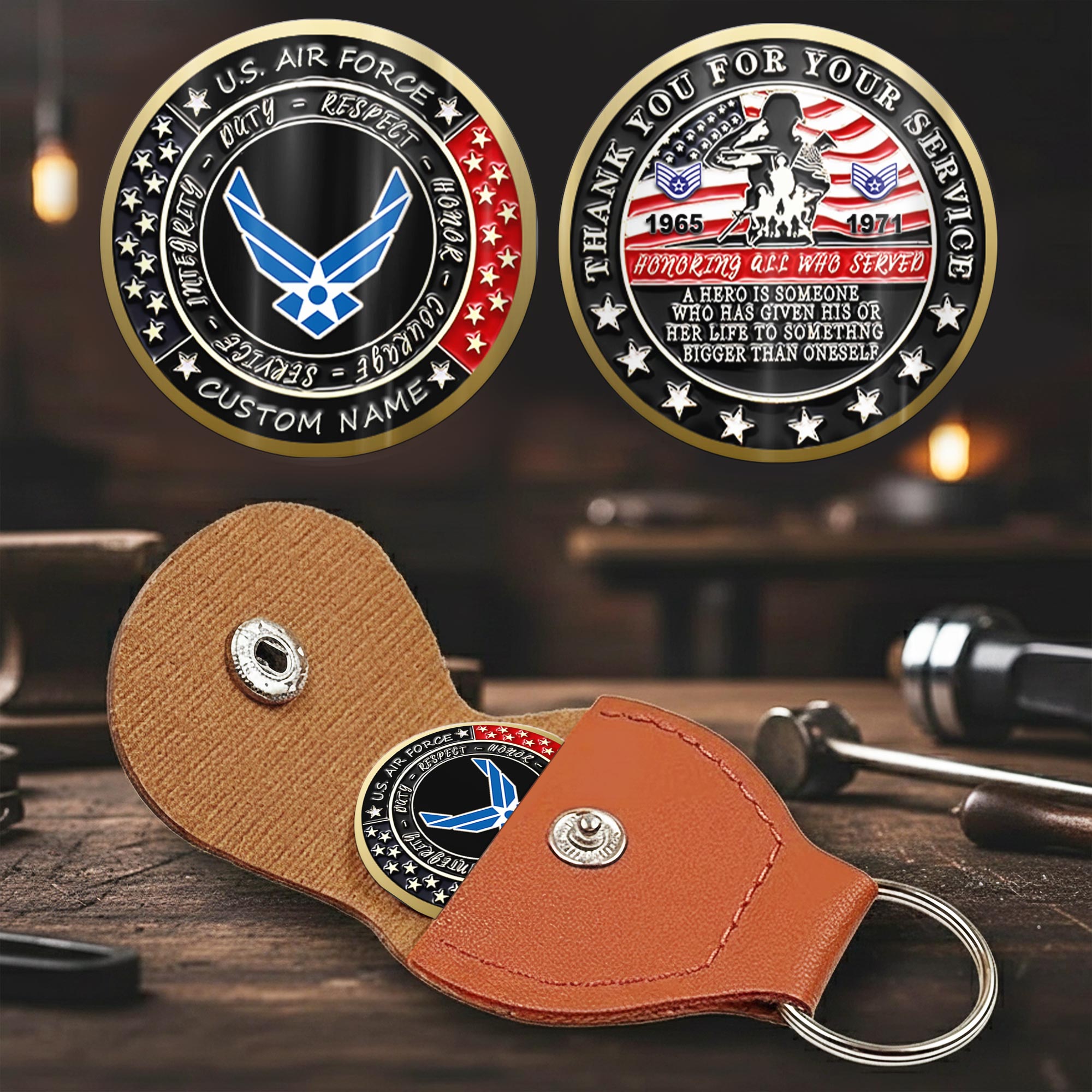 US Air Force, E 8 Air Force First Sergeant - Military Printed Challenge Coin - Image 2