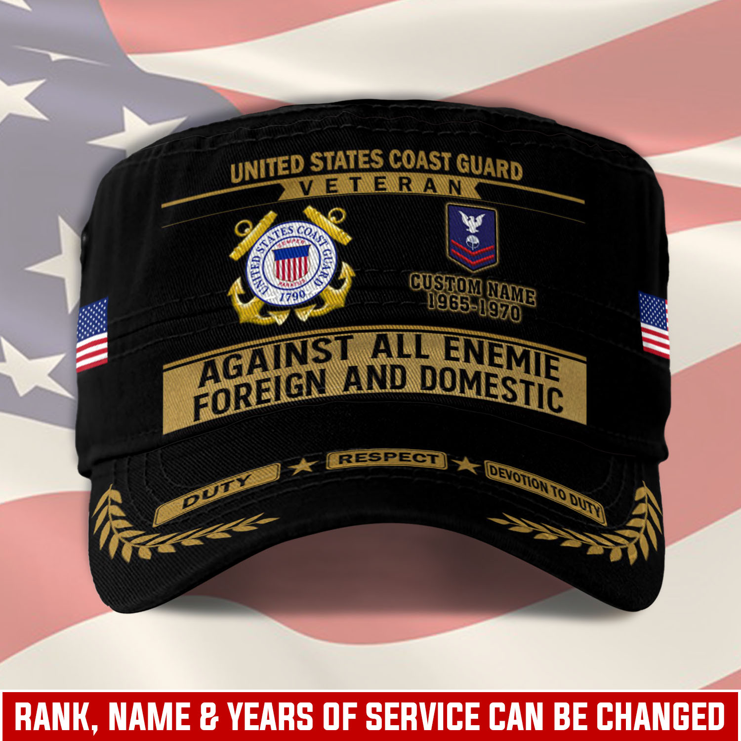 US Coast Guard, Duty, Honor, Country - Military Cap