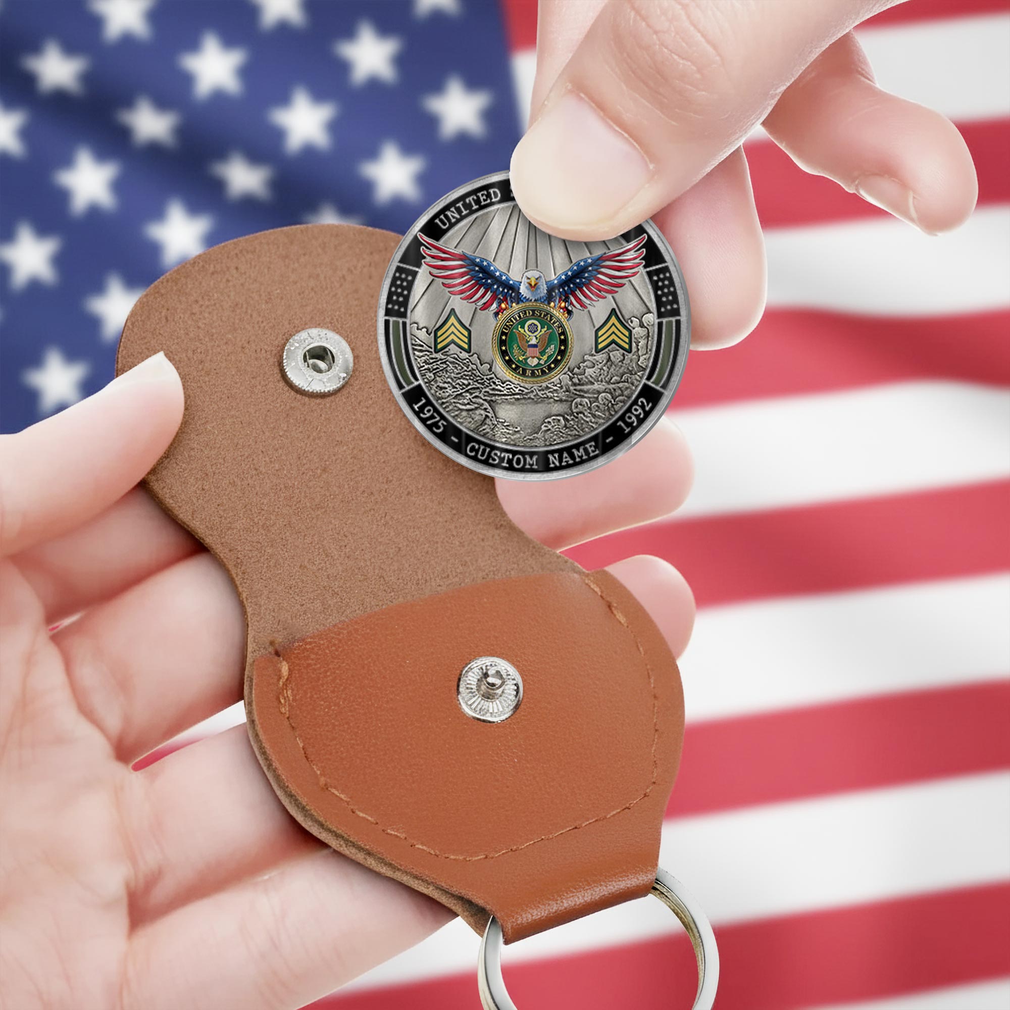 US Army, Duty, Honor, Country - Military Printed Challenge Coin - Image 3