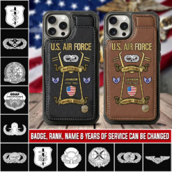 Air Force Badge, Once An Airman, Always An Airman - Leather Flip Phone Case
