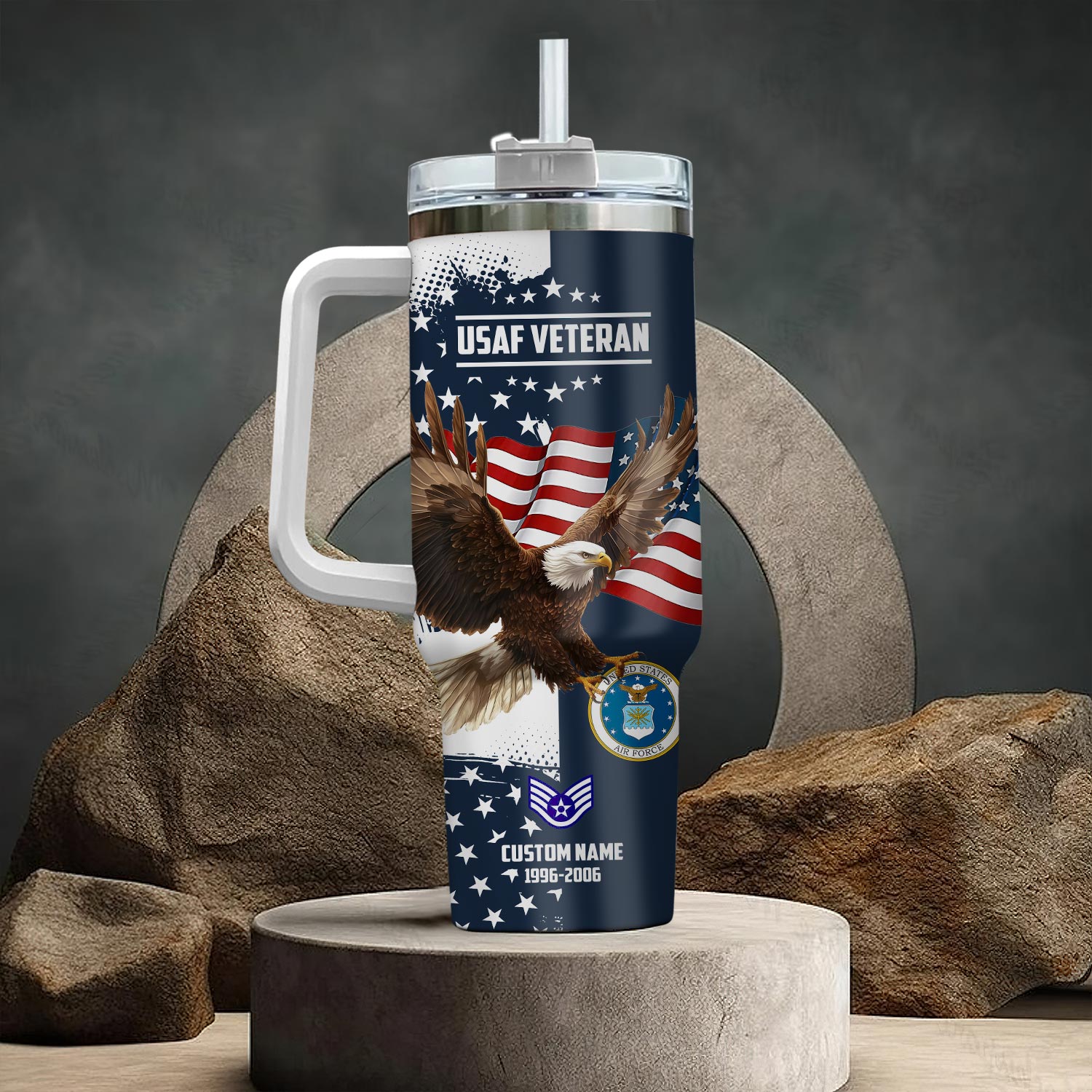 US Air Force , E 8 Air Force Senior Master Sergeant - Stainless Steel Tumbler 40oz - Image 3