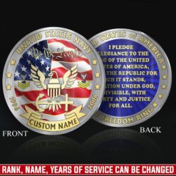 US Navy, E 2 Blue - Military Printed Challenge Coin