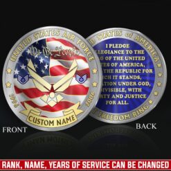 US Air Force, E 5 Air Force Staff Sergeant - Military Printed Challenge Coin