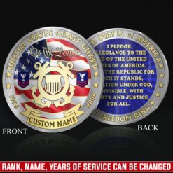 US Coast Guard, E 6 Red - Military Printed Challenge Coin