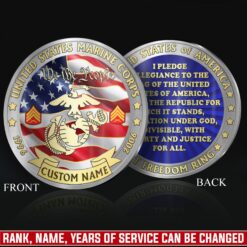 US Marine Corps, Never Retreat, Never Surrender - Military Printed Challenge Coin