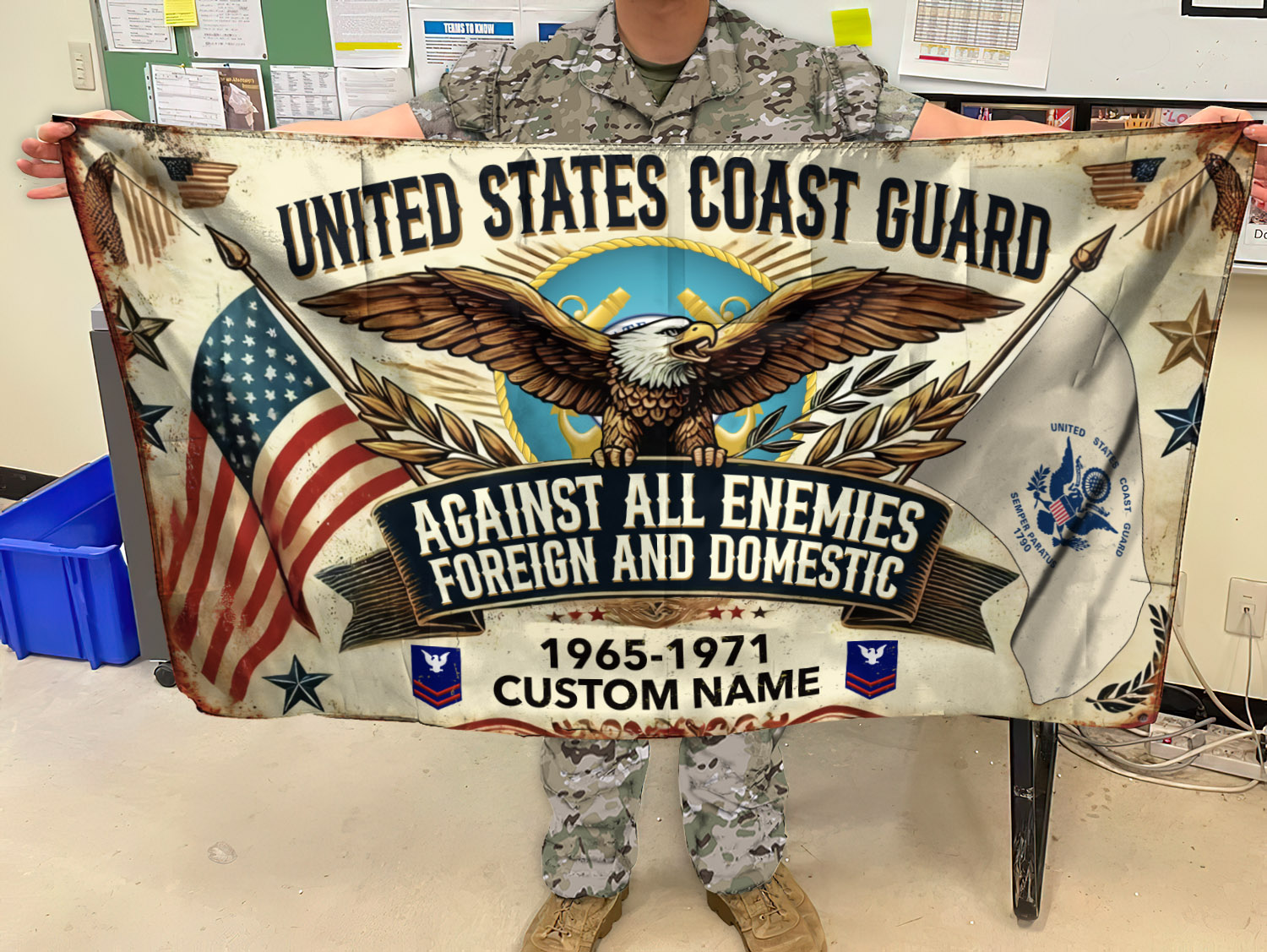 US Coast Guard, Freedom Over Fear - Flying Flag 5×8 Feet(152×244 Cm) - Image 2