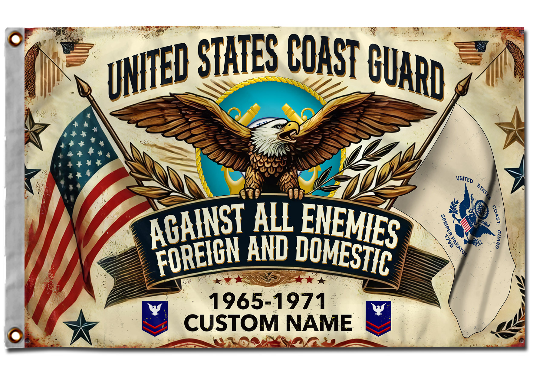 US Coast Guard, Freedom Over Fear - Flying Flag 5×8 Feet(152×244 Cm) - Image 3