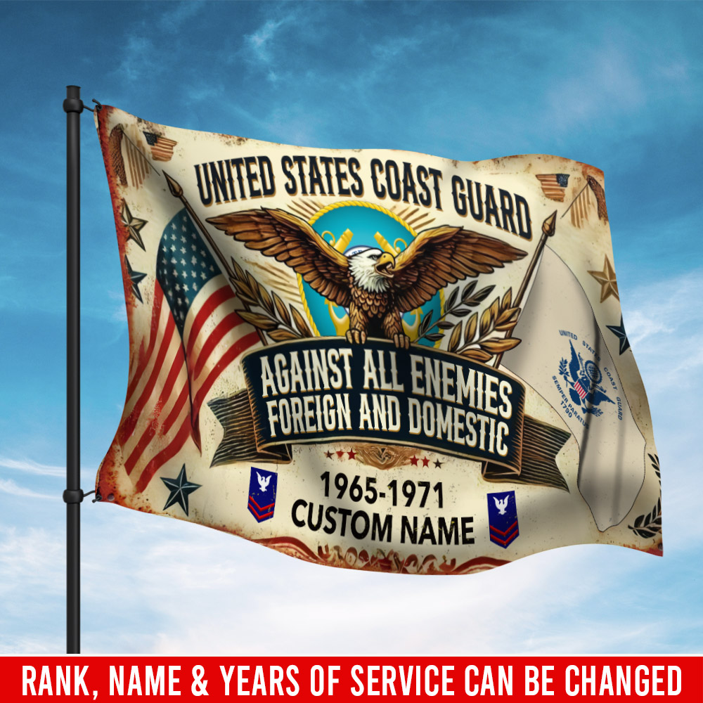 US Coast Guard, Freedom Over Fear - Flying Flag 5×8 Feet(152×244 Cm)