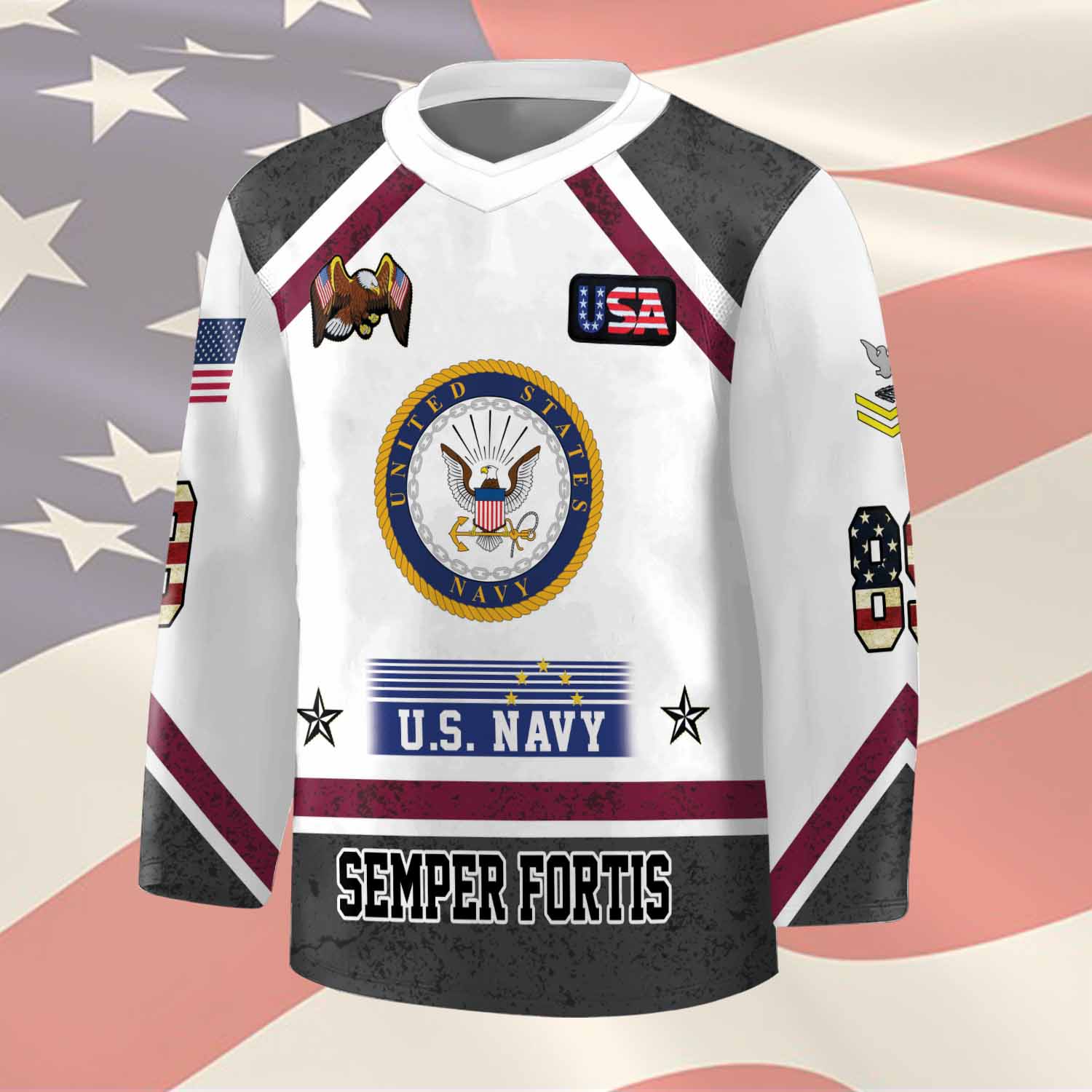 US Navy, Always Courageous - Hockey Jersey - Image 2
