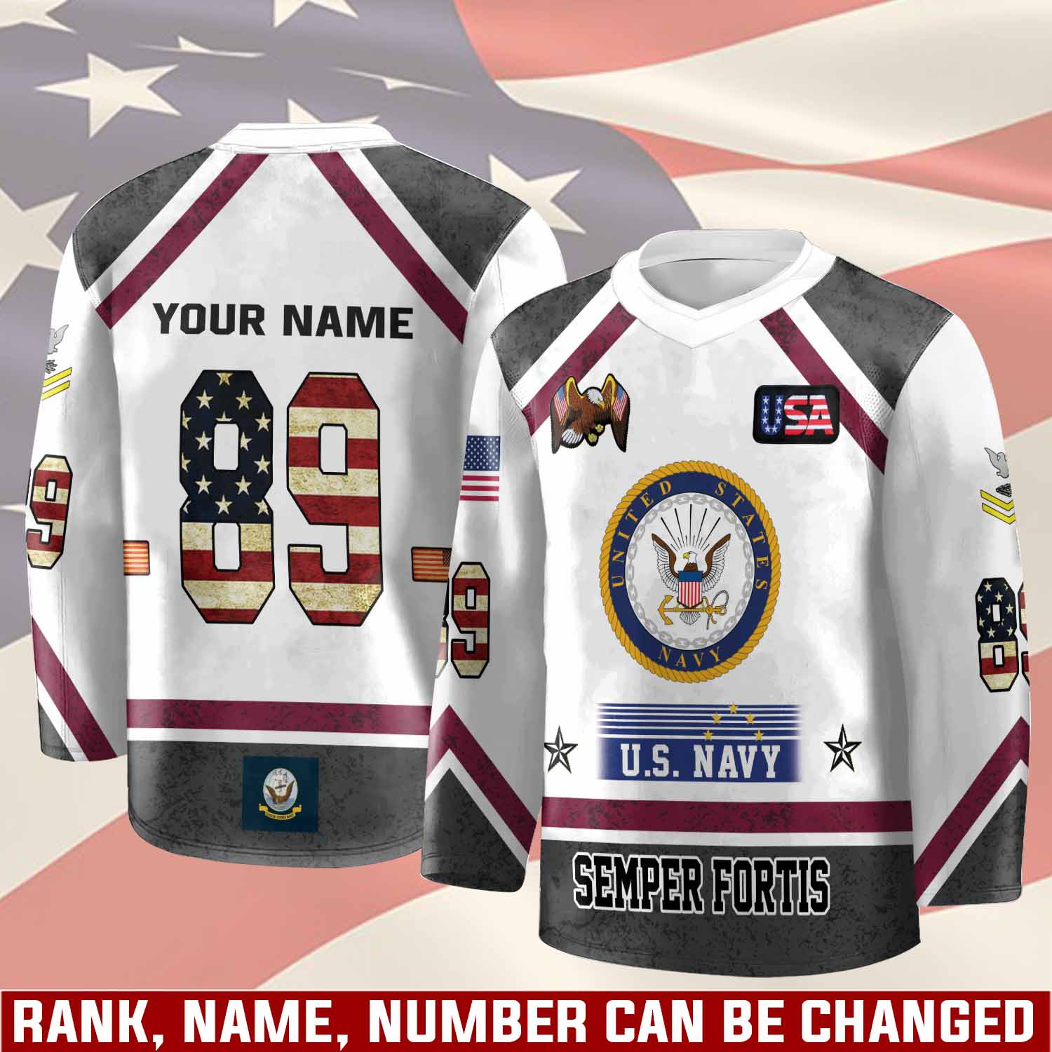 US Navy, Always Courageous - Hockey Jersey
