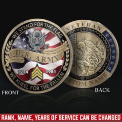 US Army, Defender of Freedom - Military Printed Challenge Coin