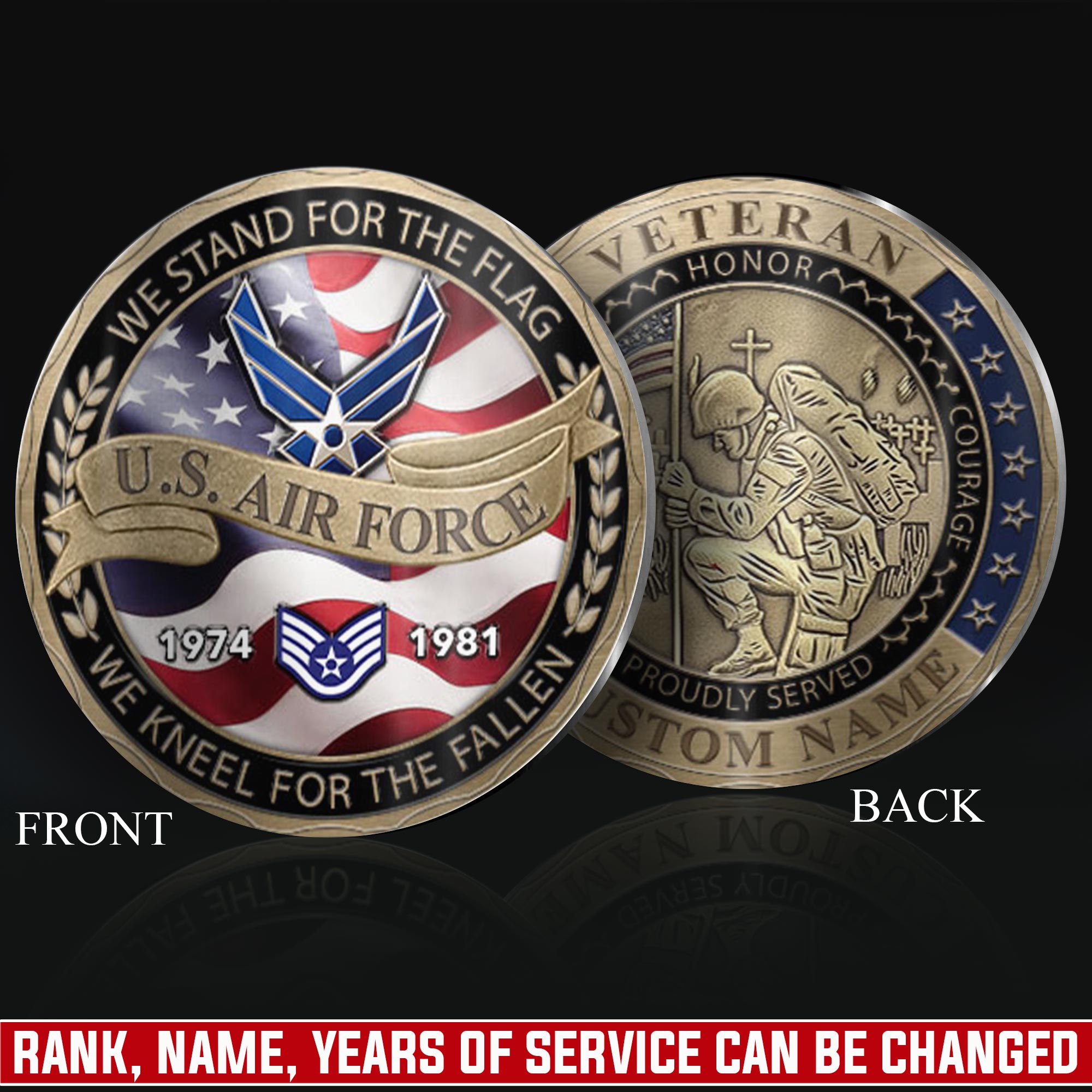 US Air Force, O 4 Air Force Major - Military Printed Challenge Coin