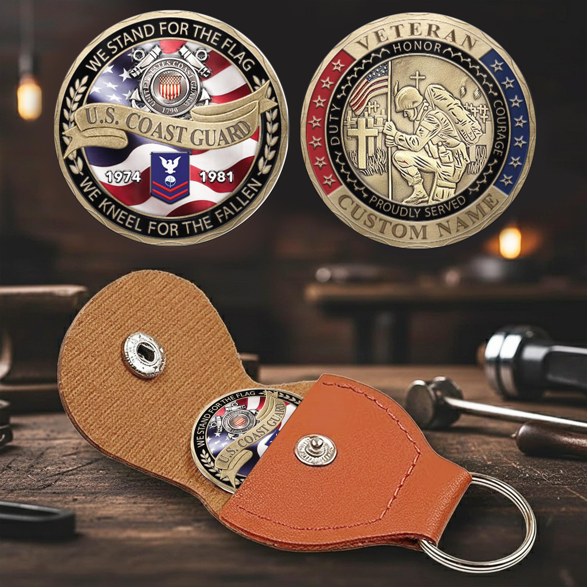 US Coast Guard, Served With Pride - Military Printed Challenge Coin - Image 2