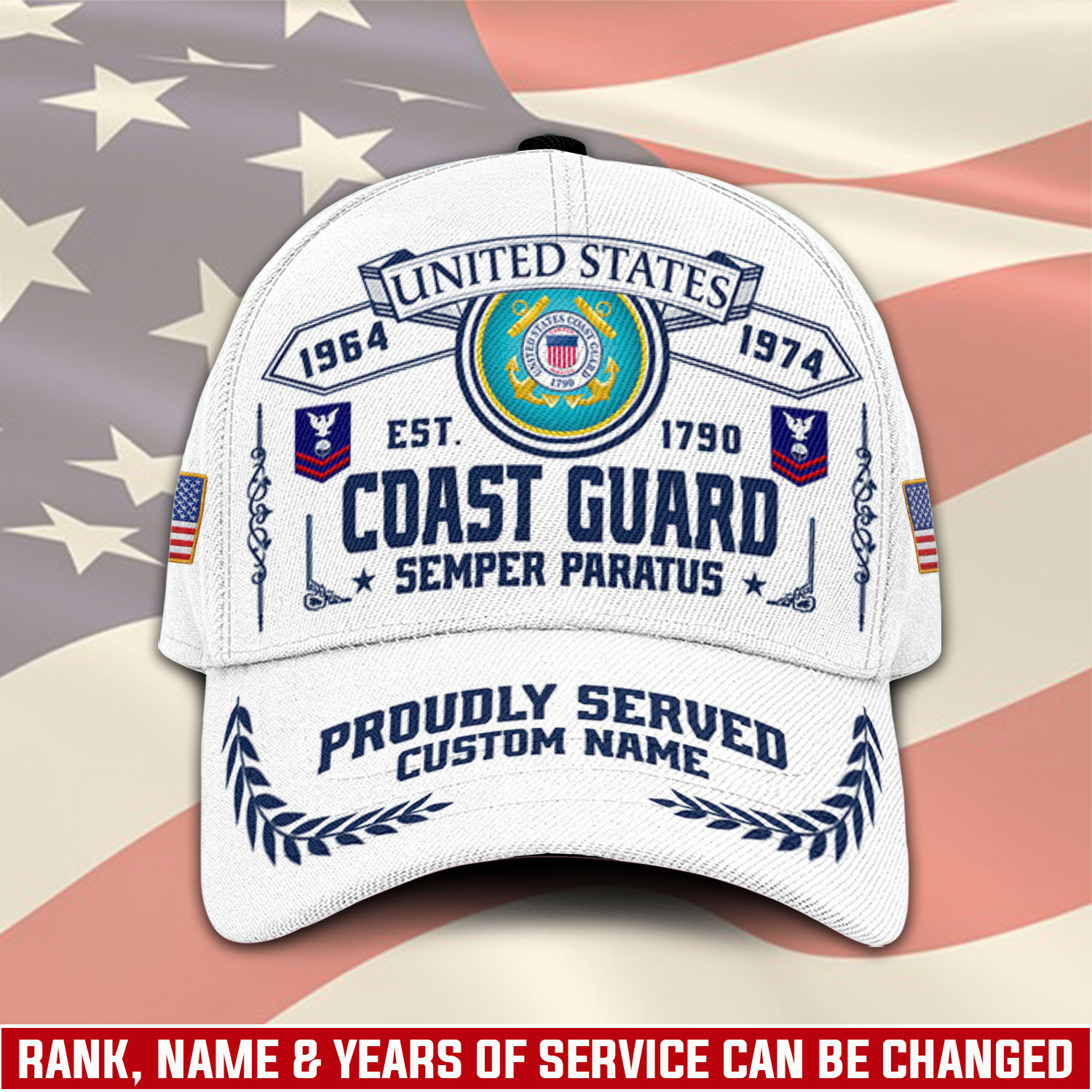 US Coast Guard, E 4 Gold - Classic Cap