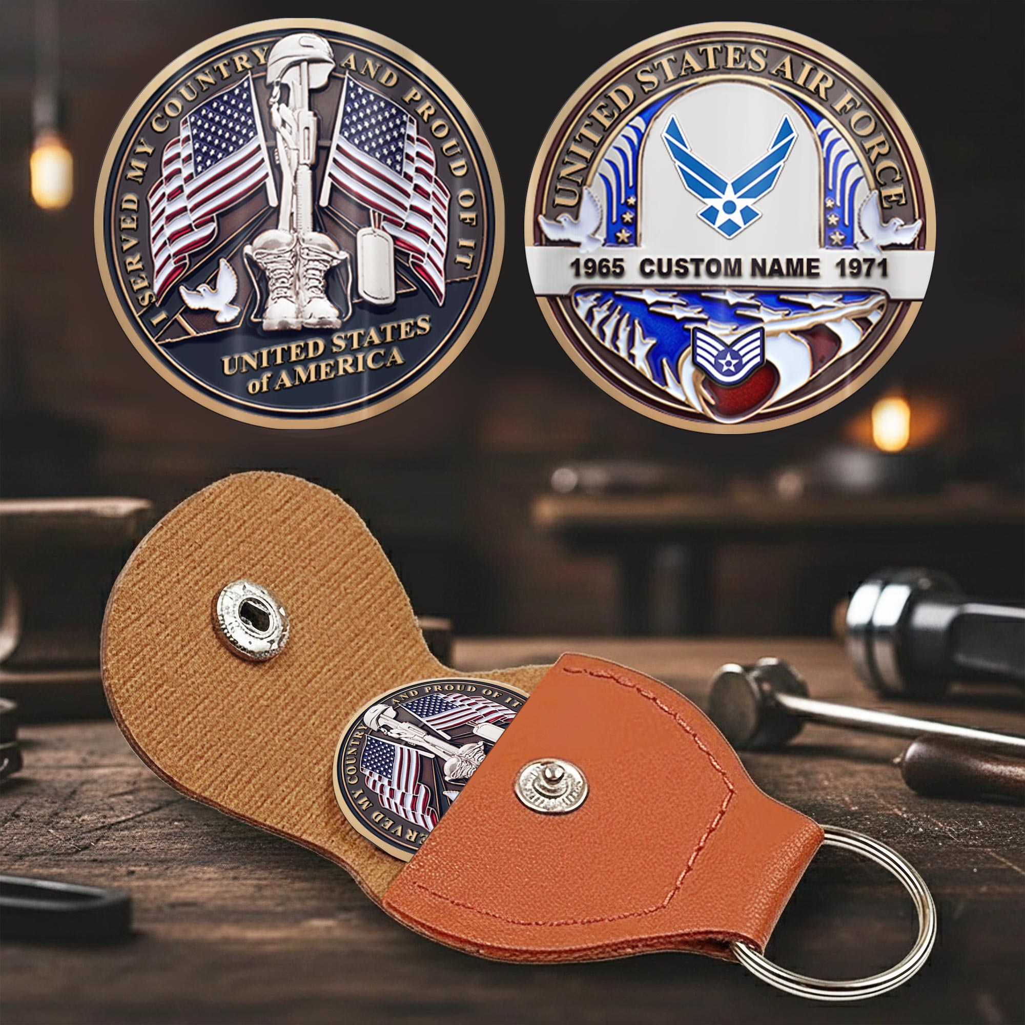 US Air Force, Life And Pride - Military Printed Challenge Coin - Image 2