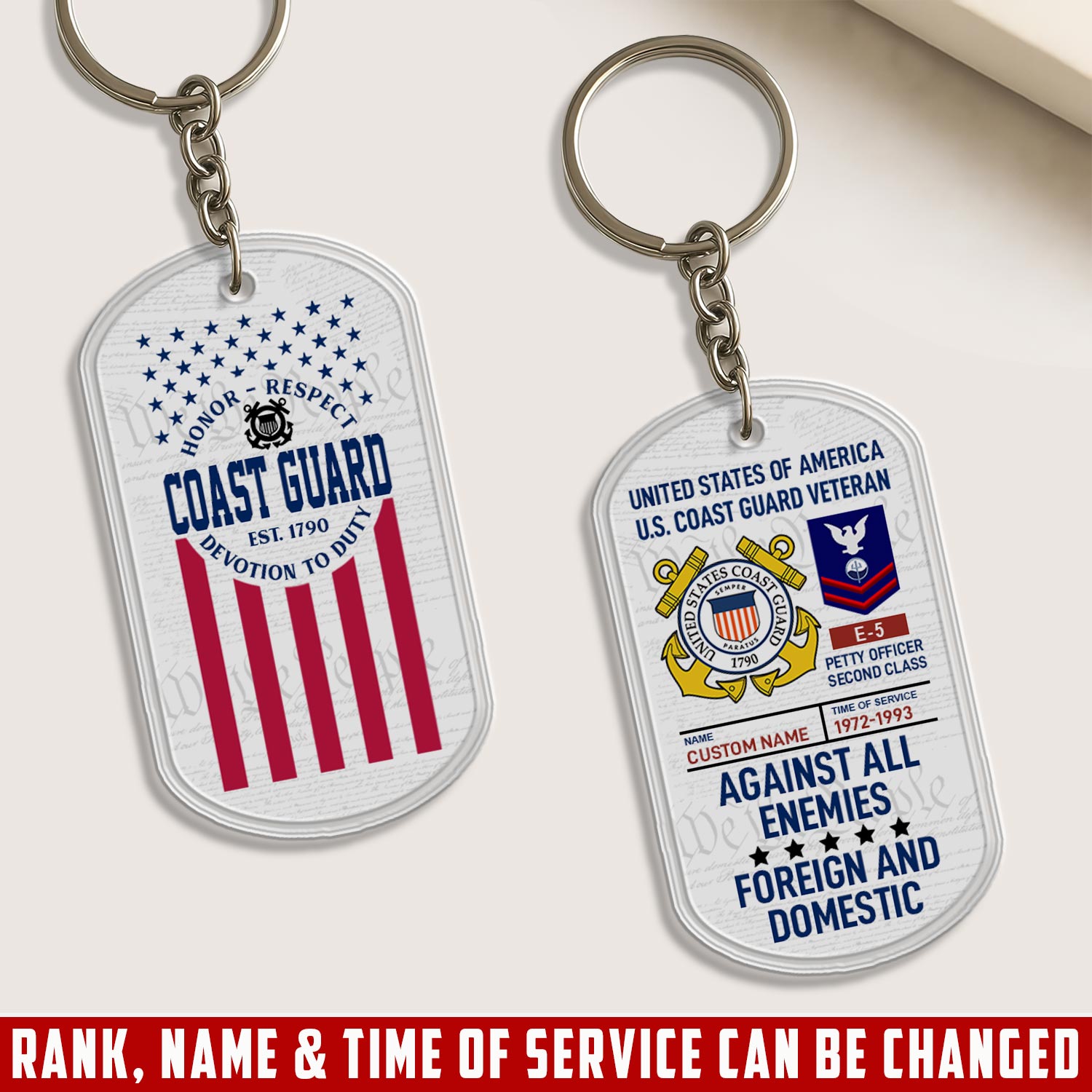 US Coast Guard, Honor The Fallen - Acrylic Keychain