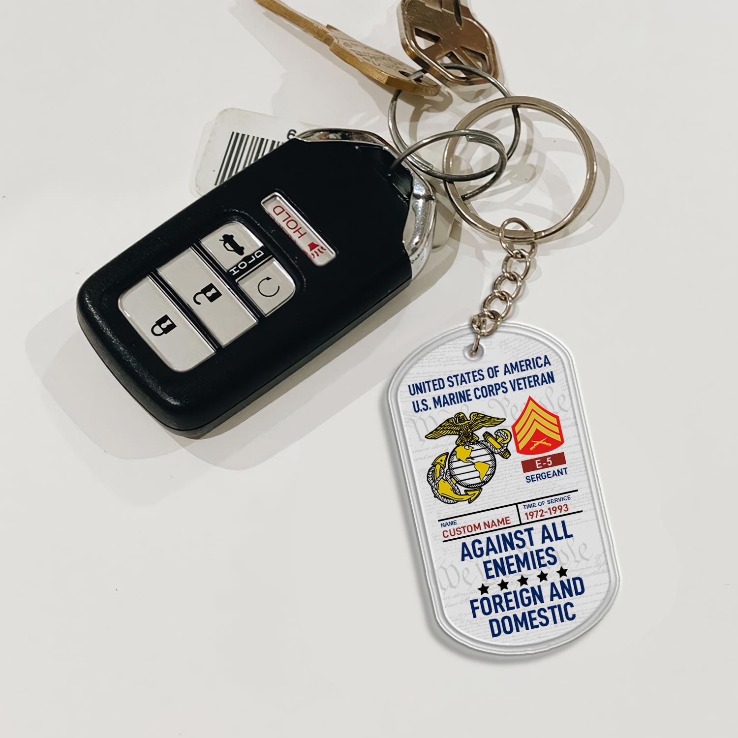 US Marine Corps, E 2 Marines Private First Class - Acrylic Keychain - Image 3