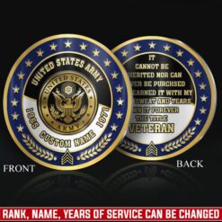 US Army, Freedom Isn't Free - Military Printed Challenge Coin