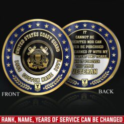 US Coast Guard, Freedom Over Fear - Military Printed Challenge Coin