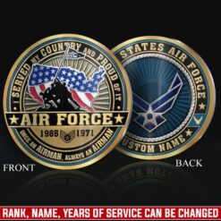 US Air Force, Freedom Over Fear - Military Printed Challenge Coin