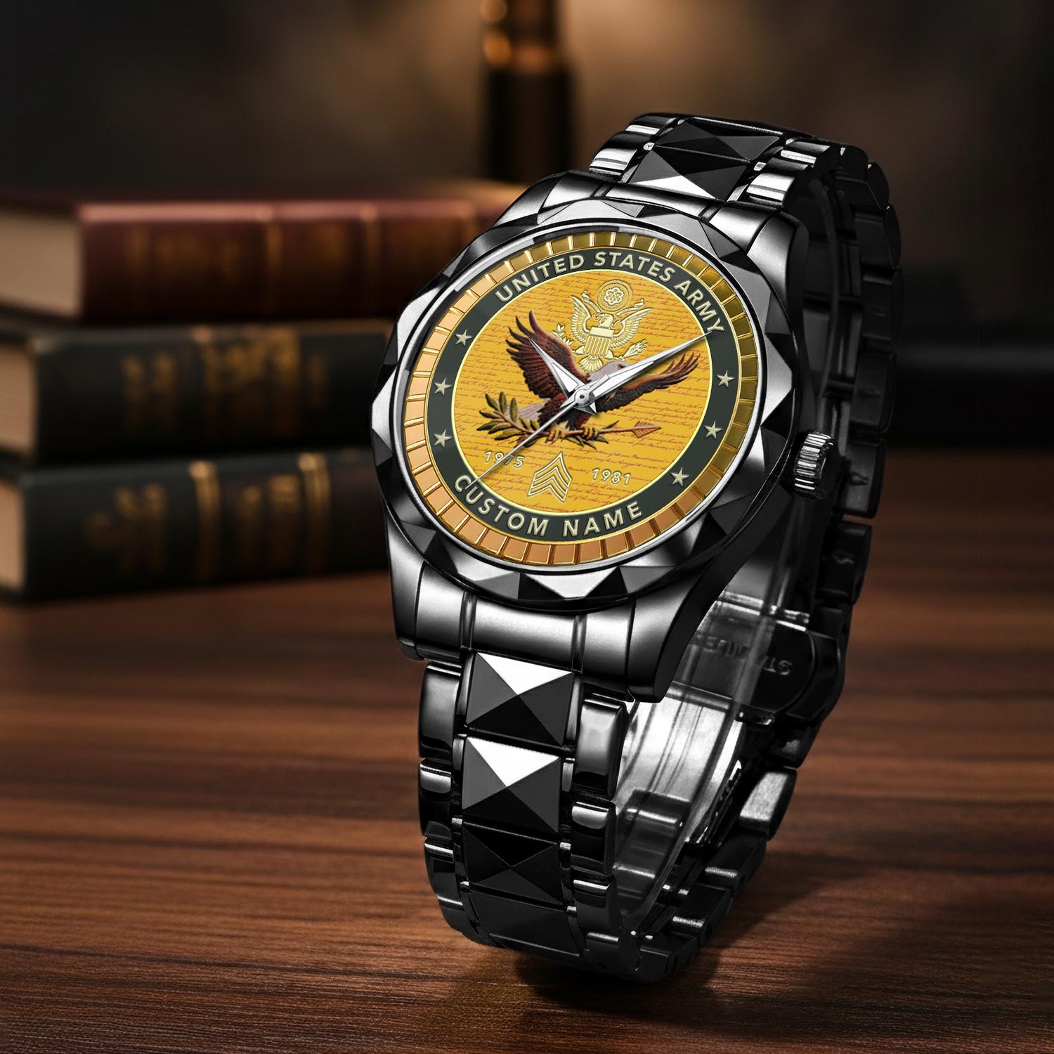 US Army, O 5 Army Lieutenant Colonel - Diamond-Cut Bezel Watch - Image 3
