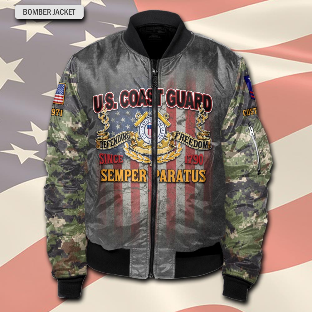 US Coast Guard, E 3 Blue - Bomber Jacket - Image 2